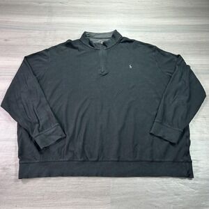 Polo Ralph Lauren Sweater Mens 4XB Black Quarter Zip Mock Neck Big Tall